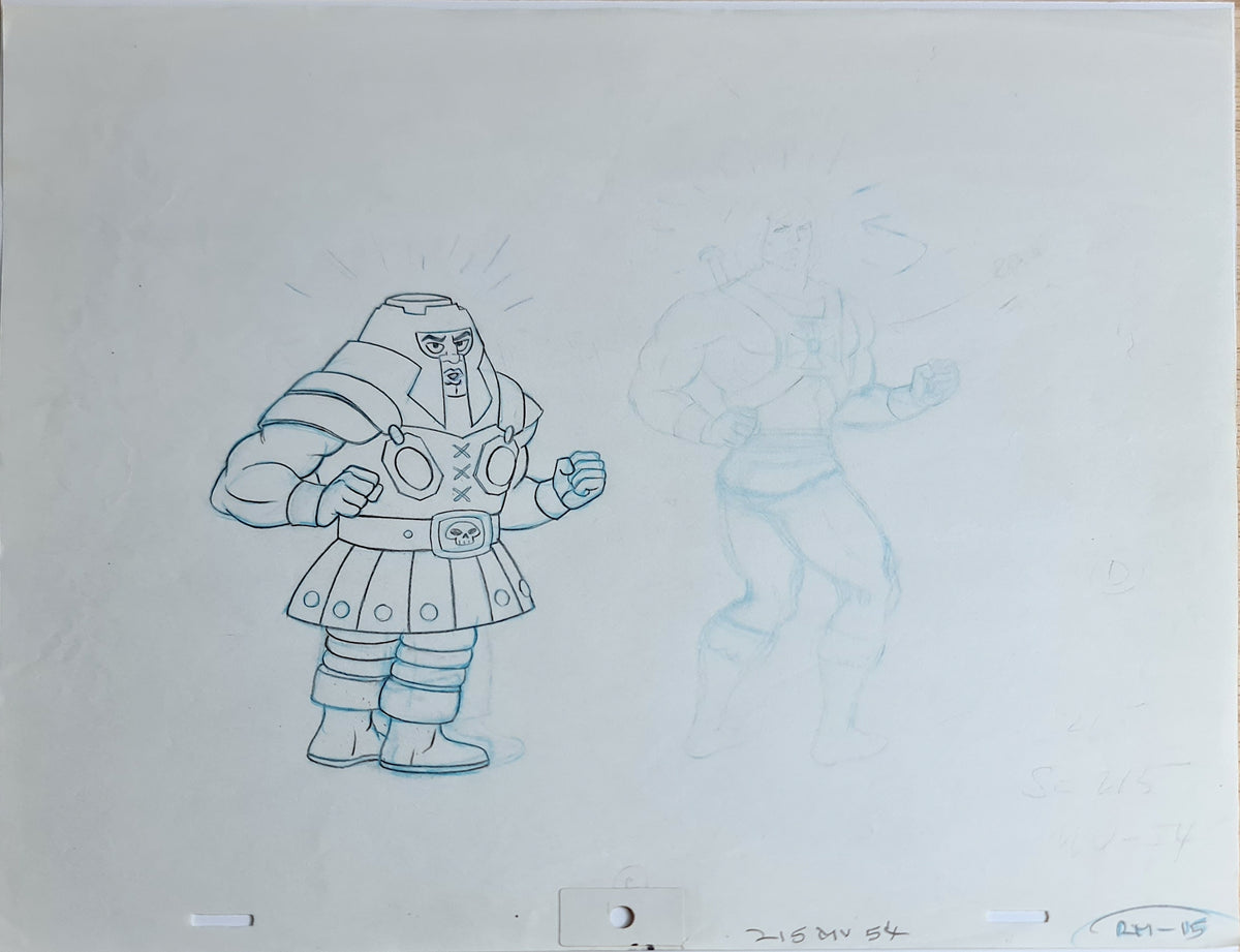 He-Man MOTU Animation Production Cel Drawing: Ram Man - 2840