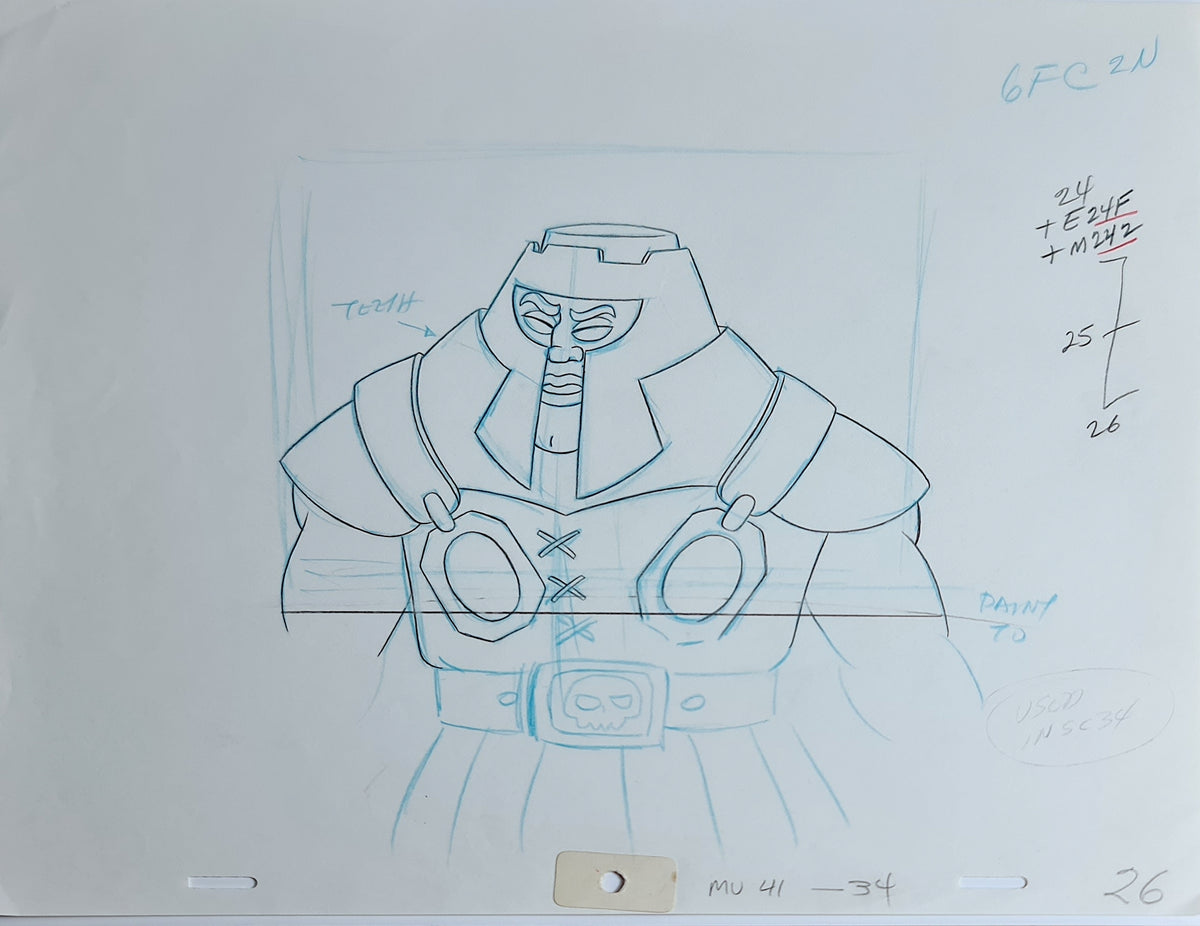 He-Man MOTU Animation Production Cel Drawing: Ram Man - 2843