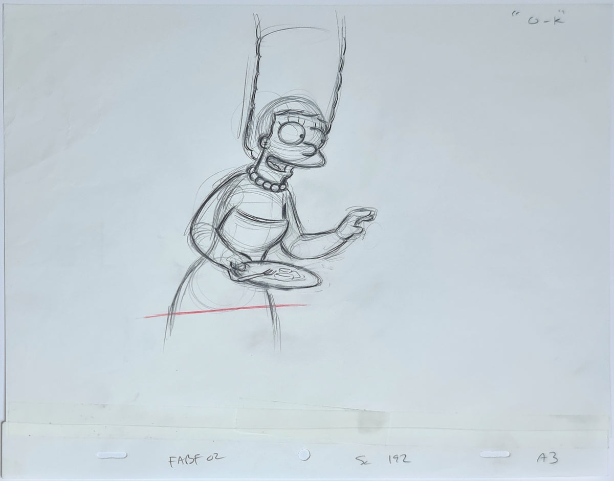 Simpsons Animation Production Cel Drawing: Marge- 3381