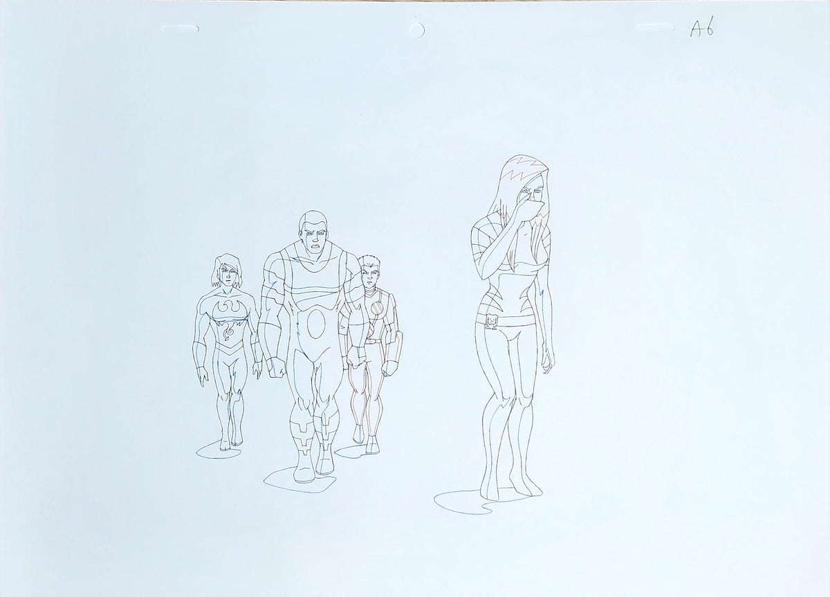 Marvel Ultimate Spiderman Production Animation Cel Drawing - 3741