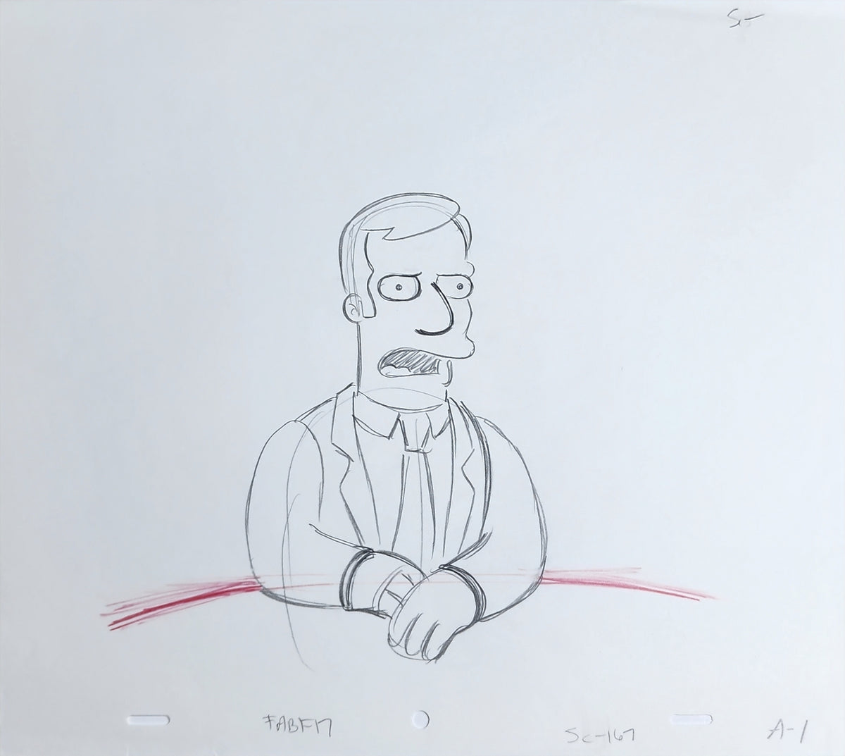 Simpsons Animation Production Cel Drawing - 3790