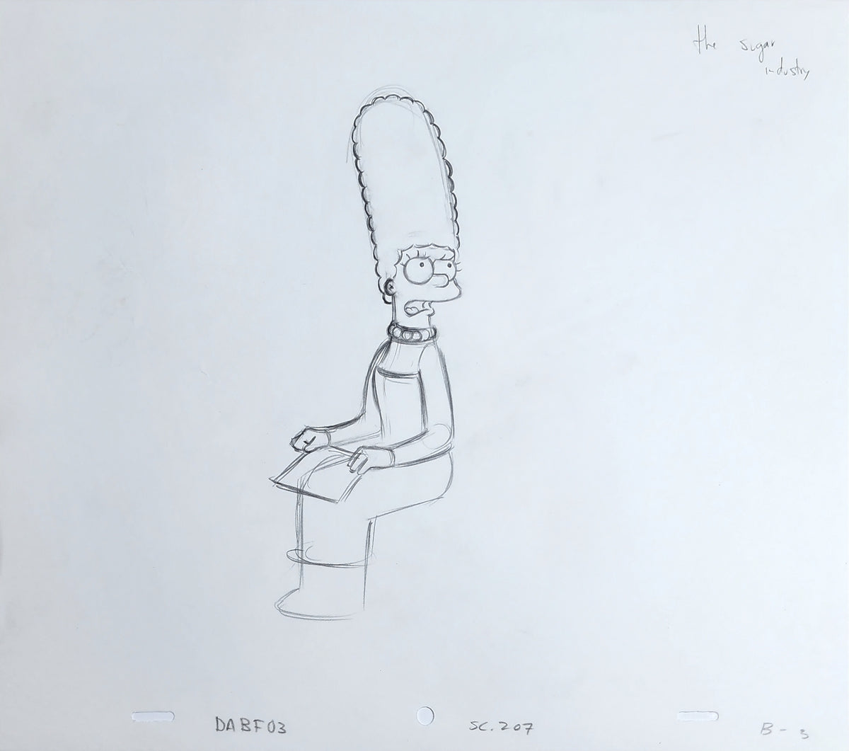 Simpsons Animation Production Cel Drawing: Marge - 3806