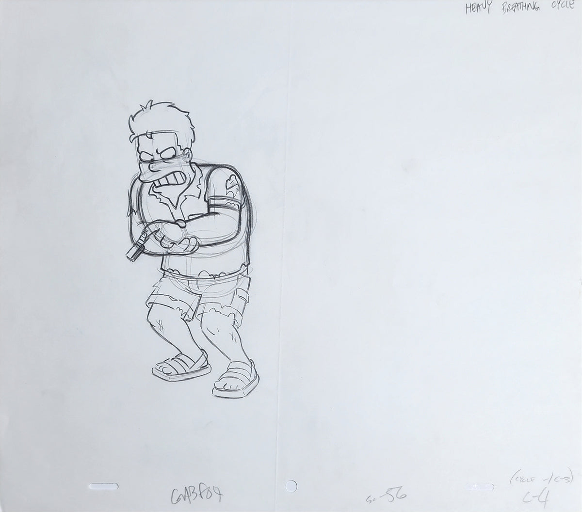 Simpsons Animation Production Cel Drawing - 3808