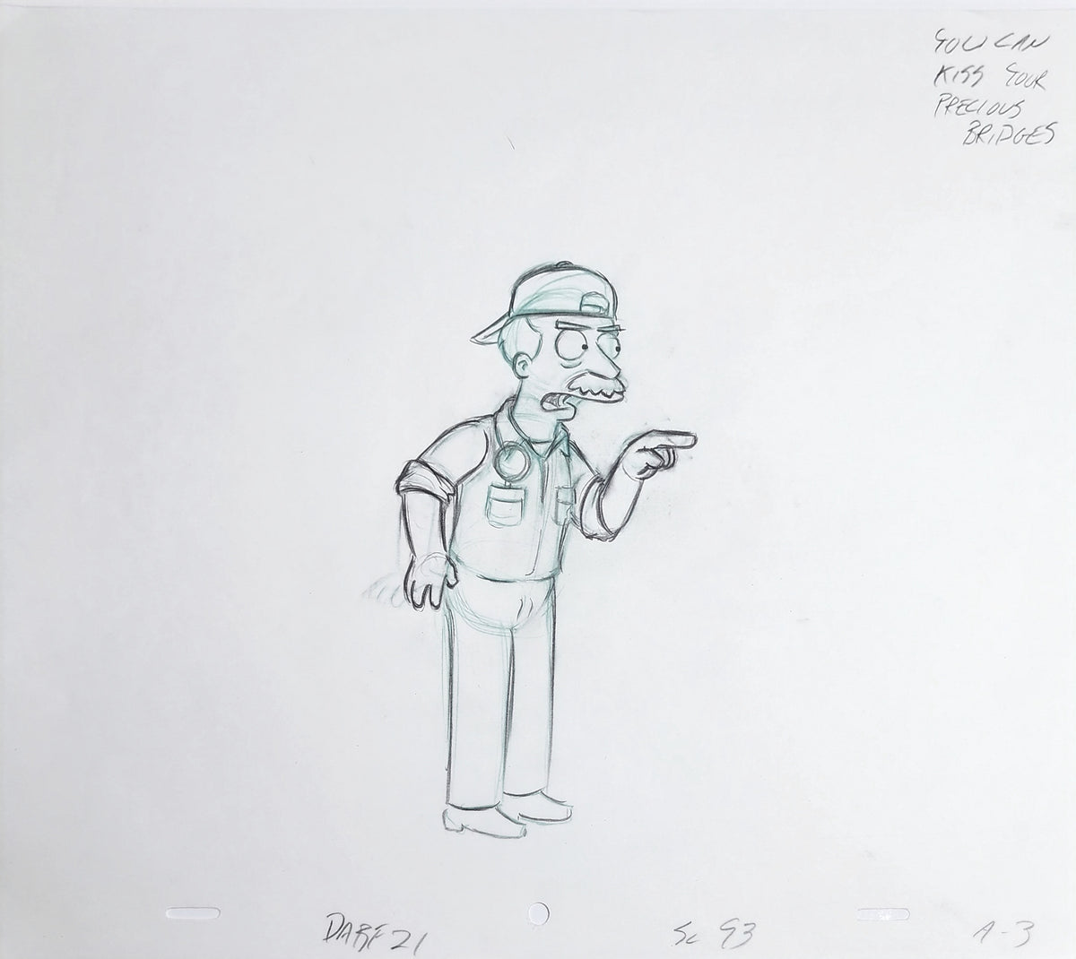 Simpsons Animation Production Cel Drawing - 3810