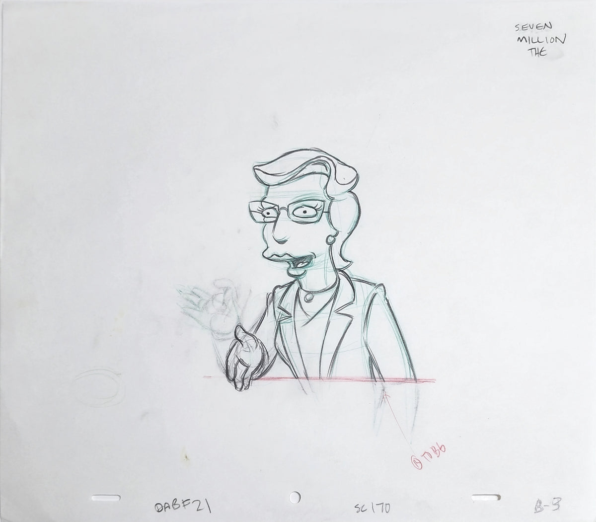 Simpsons Animation Production Cel Drawing - 3816
