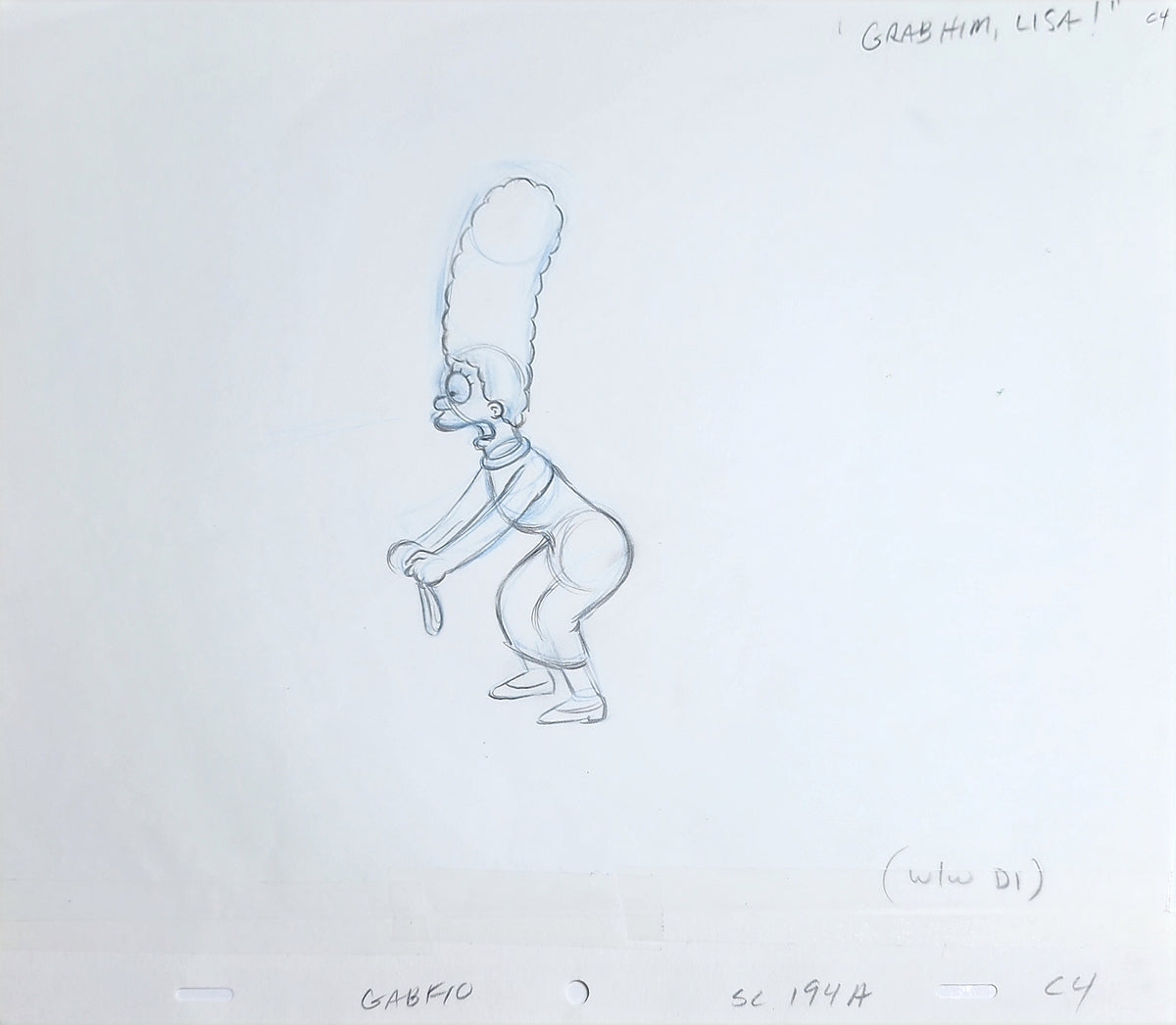 Simpsons Animation Production Cel Drawing: Marge - 3836