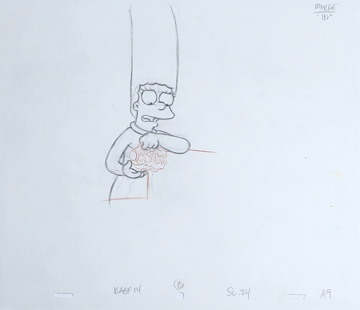 Simpsons Animation Production Cel Drawing: Marge - 3839
