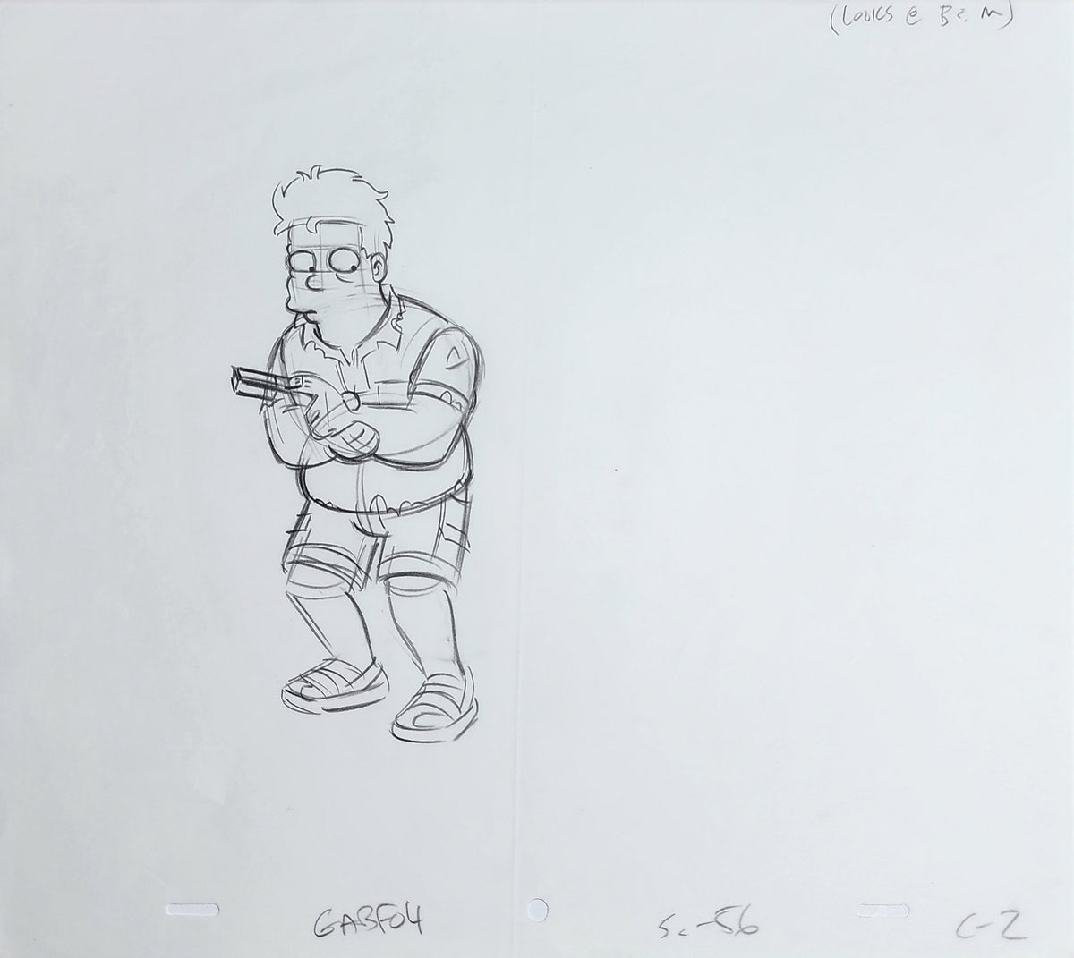 Simpsons Animation Production Cel Drawing - 3846