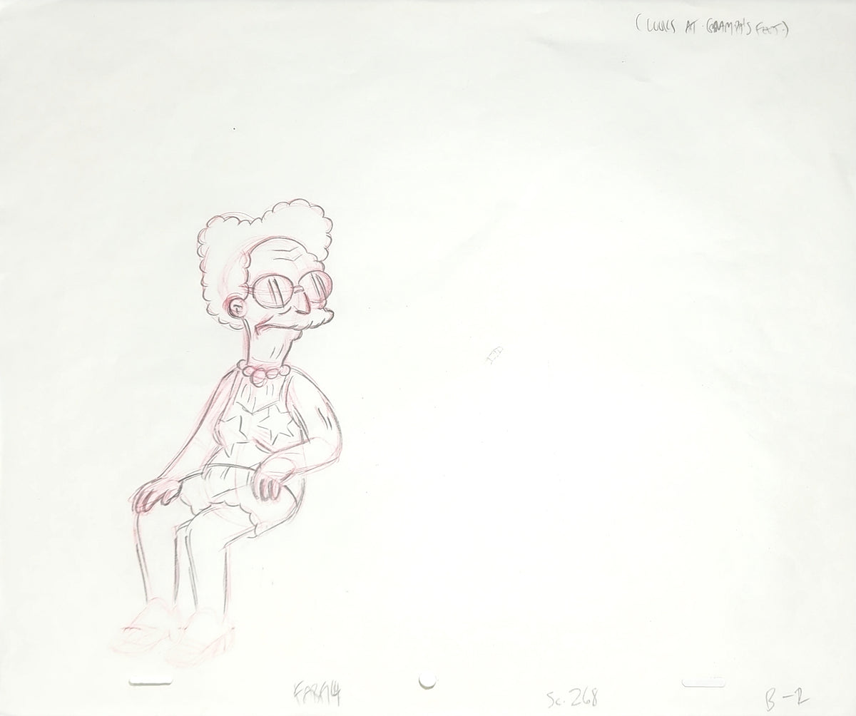 Simpsons Animation Production Cel Drawing: 3901