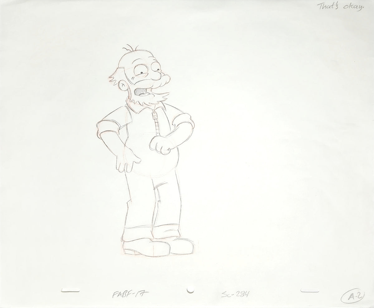 Simpsons Production Cel Animation Drawing: 3902
