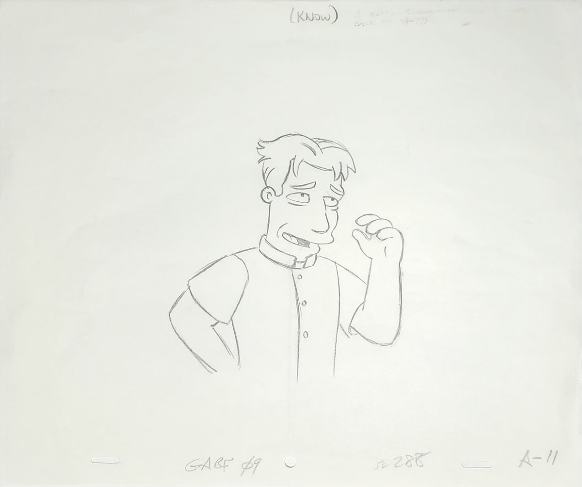 Simpsons Animation Production Cel Drawing: 3904