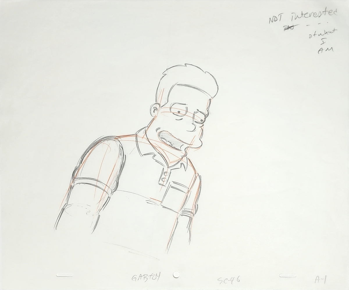 Simpsons Animation Production Cel Drawing: 3905