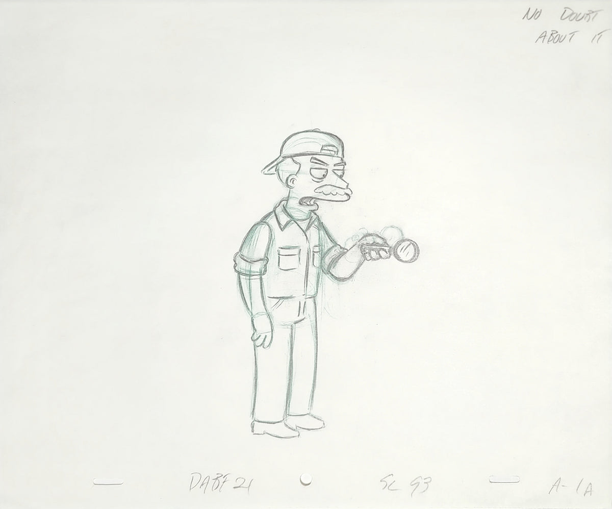 Simpsons Animation Production Cel Drawing: 3917