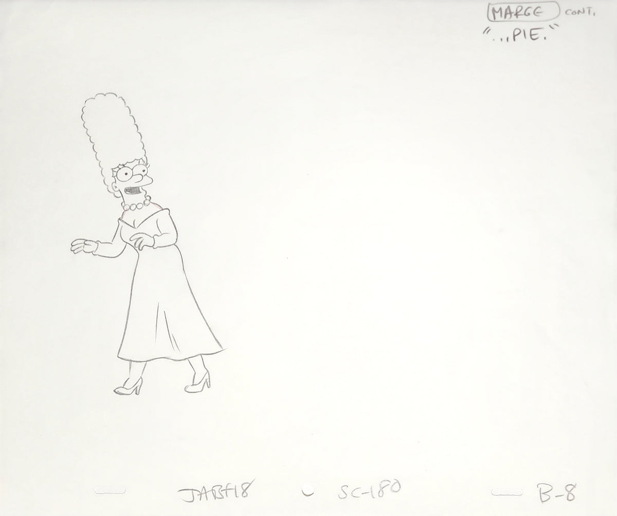 Simpsons Animation Production Cel Drawing: Marge - 3918