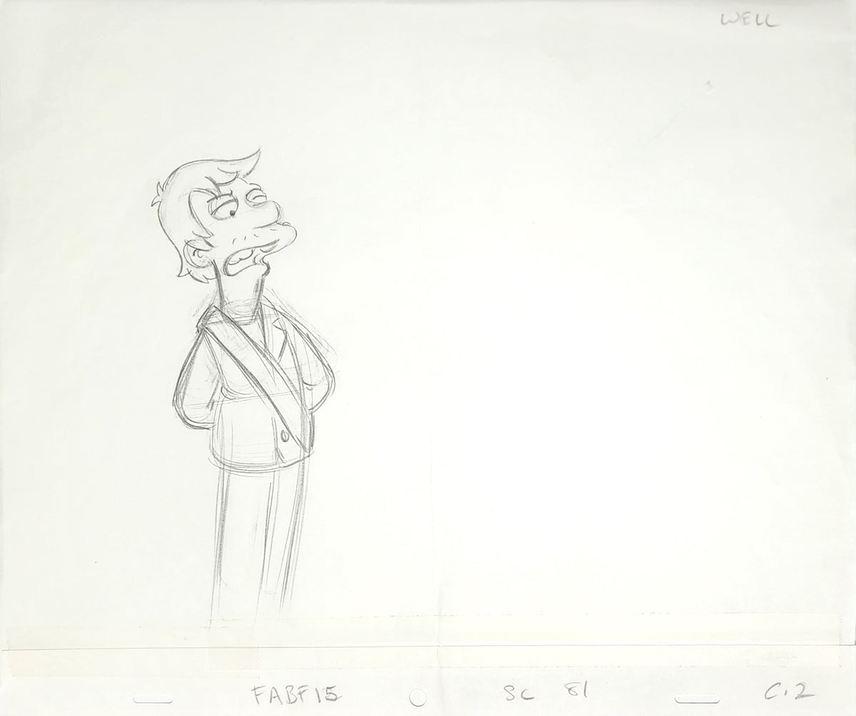 Simpsons Animation Production Cel Drawing: 3919