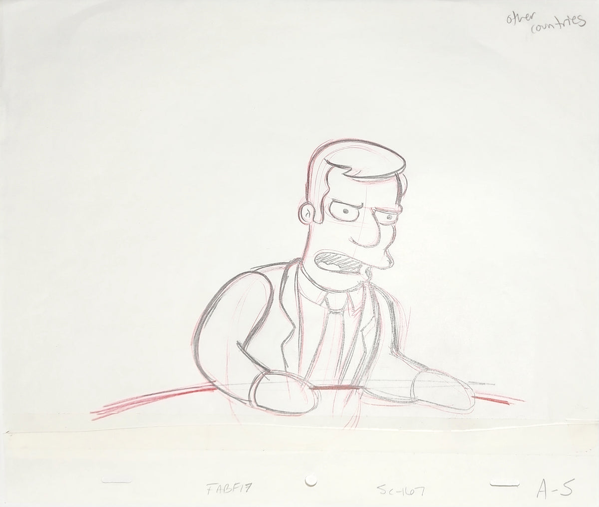 Simpsons Animation Production Cel Drawing: 3920