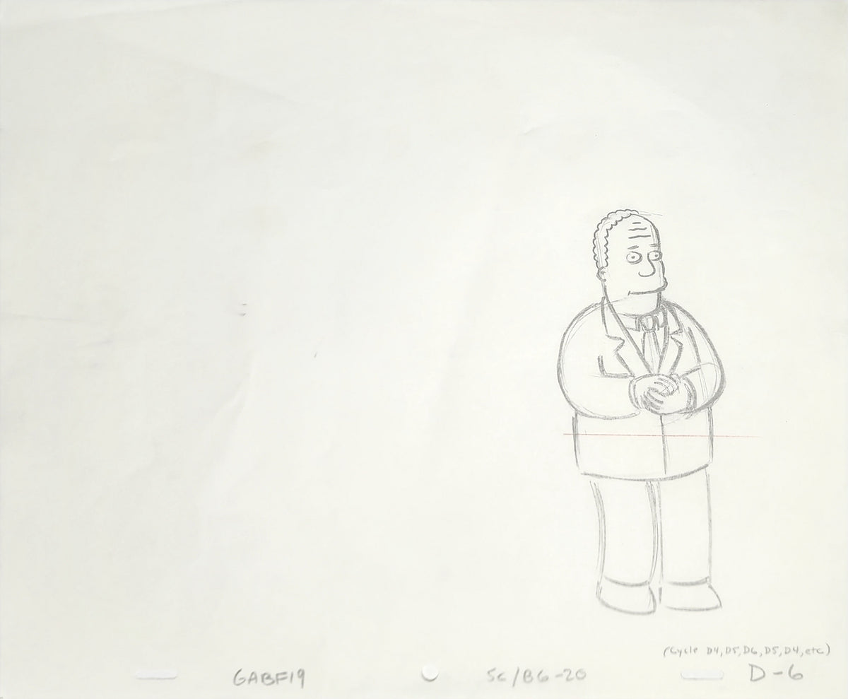 Simpsons Drawing Animation Production Cel: Dr Hibbert - 3924