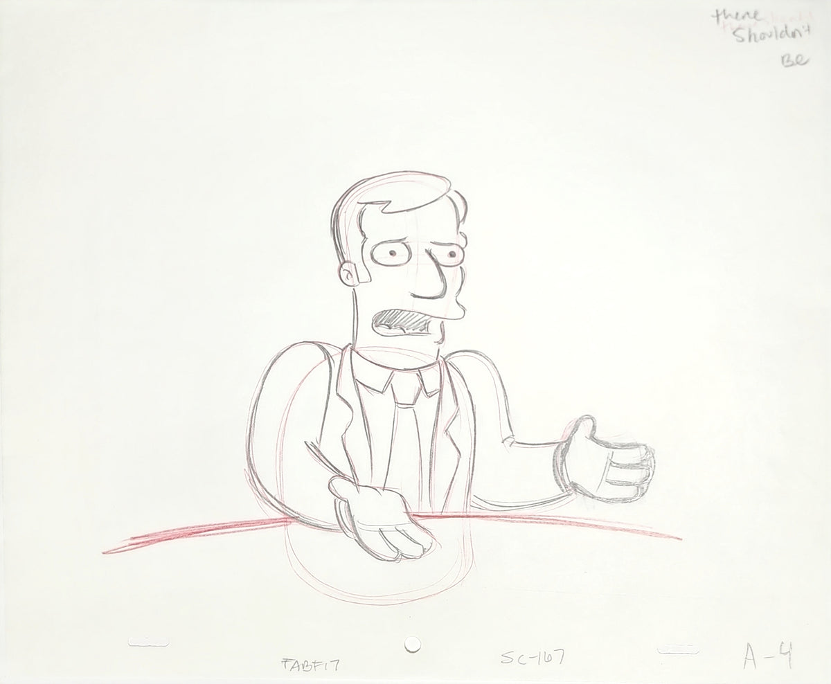 Simpsons Animation Production Cel Drawing: 3927