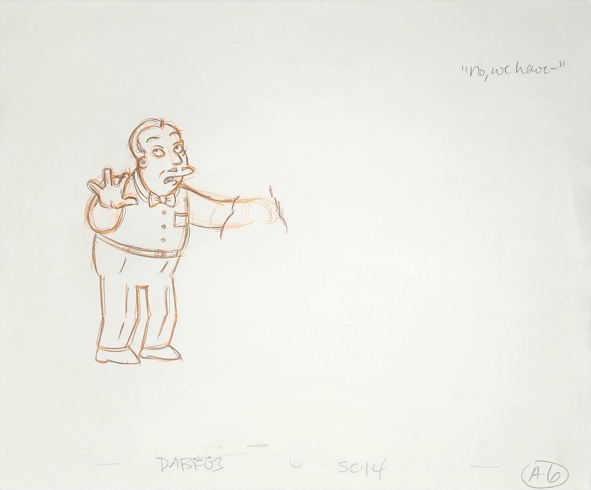 Simpsons Animation Production Cel Drawing: 3932
