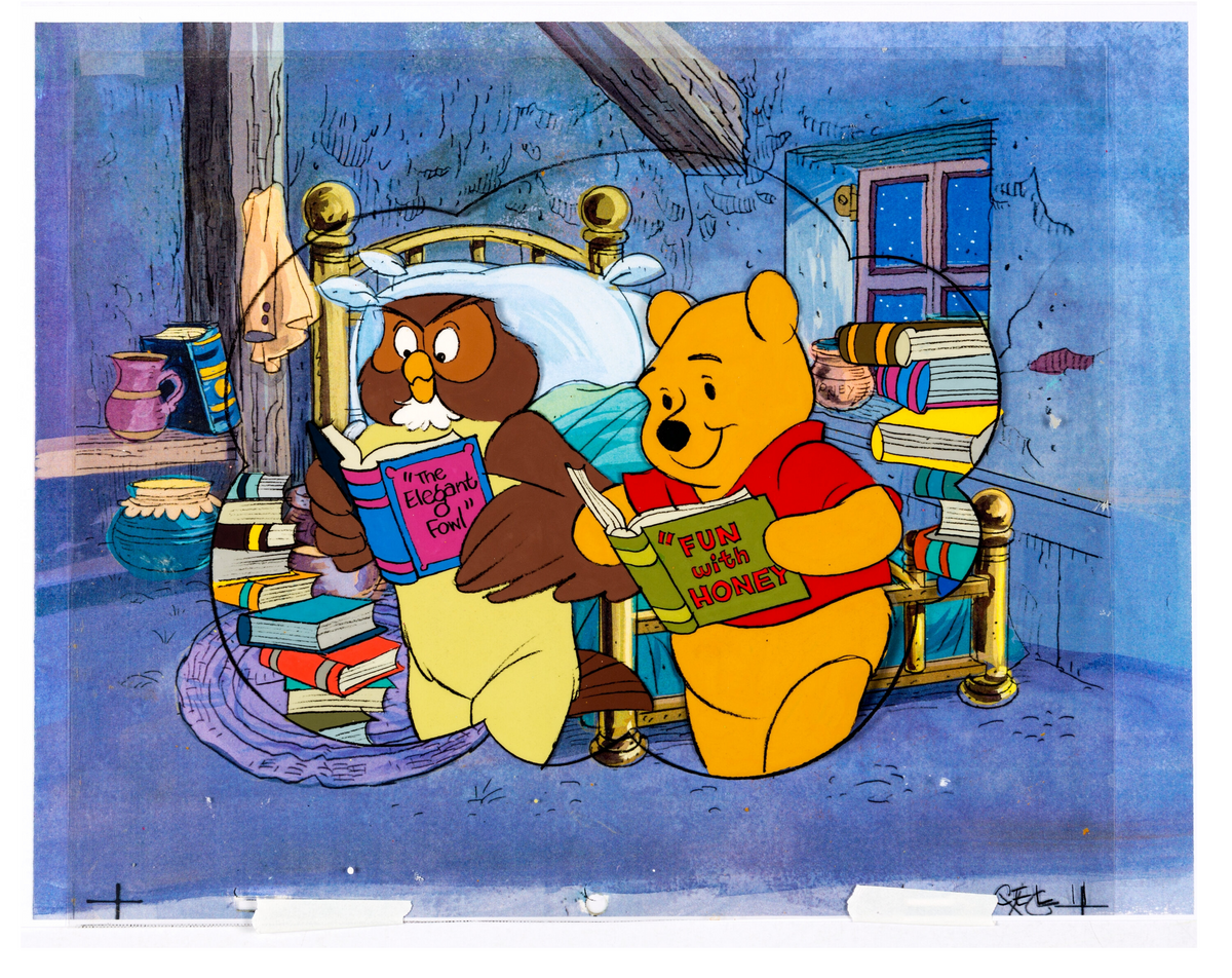 Disney Winnie the Pooh & Owl Animation Production Cel - 1342